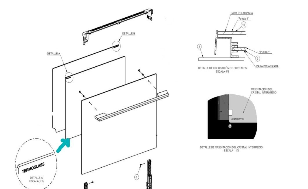 Cristal intermedio puerta horno Teka