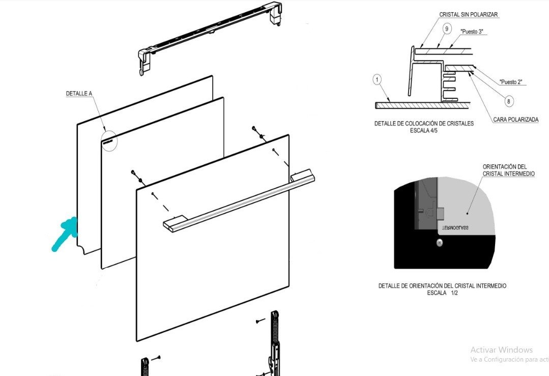 Cristal interior puerta horno , TEKA