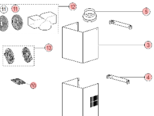 Cubretubo superior campana , TEKA